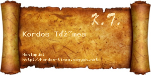 Kordos Tímea névjegykártya