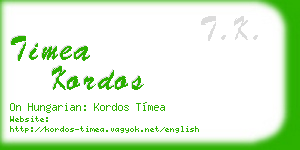timea kordos business card