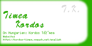 timea kordos business card